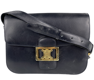 ブラゾン 金具 レザー ブラック ショルダーバッグ