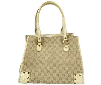 GGキャンバス キャンバス レザー ベージュ ハンドバッグ