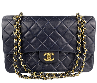 マトラッセ 25㎝ ラムスキン ネイビー ショルダーバッグ A01112