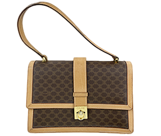 マカダム ガンチーニ PVC レザー ブラウン ハンドバッグ