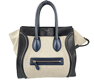 ラゲージ ミニ ショッパー カーフスキン キャンバス ブラック ベージュ ハンドバッグ