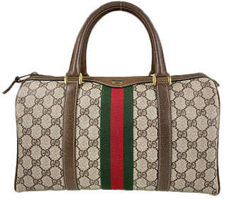 オールドシェリーライン PVC レザー ベージュ ブラウン ボストンバッグ