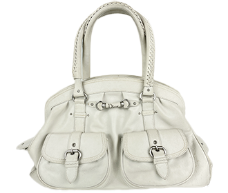 レザー ホワイト ハンドバッグ