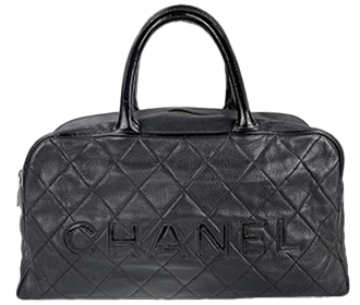 マトラッセ キャビアスキン ブラック ボストンバッグ