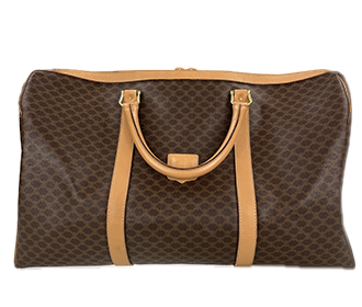 マカダム PVC レザー ブラウン ボストンバッグ