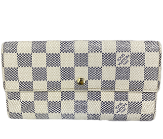 ダミエ アズール ポルトフォイユ サラ ホワイト 長財布 N61735