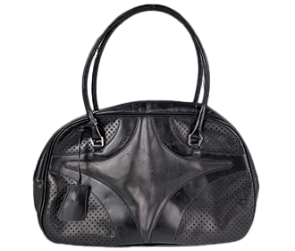 パンチング レザー ブラック ボウリングバッグ