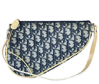 サドルバッグ トロッター PVC パテント ネイビー ハンドバッグ