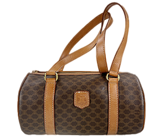 マカダム PVC レザー ブラウン ショルダーバッグ