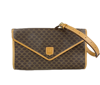 マカダム PVC レザー ブラウン ショルダーバッグ