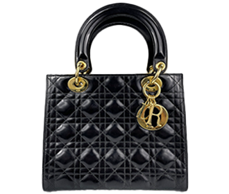 レディカナージュ ミディアム パテント ブラック ハンドバッグ