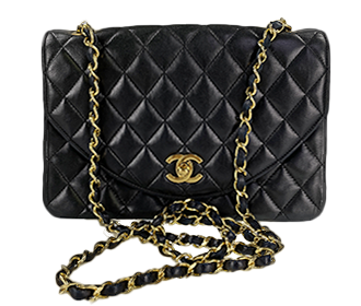 マトラッセ 23㎝ ラムスキン ブラック ショルダーバッグ