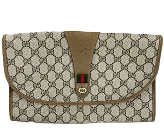 オールドシェリーライン PVC レザー ブラウン セカンドバッグ