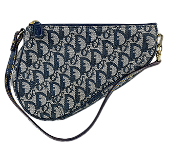 サドルバッグ トロッター キャンバス レザー ネイビー ハンドバッグ