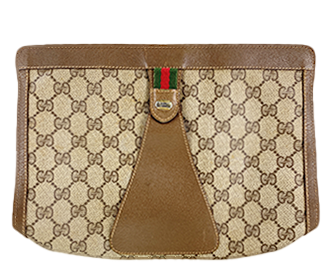 オールドシェリーライン PVC レザー ブラウン ポーチ