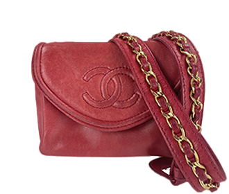 ラムスキン レッド ウエストポーチ