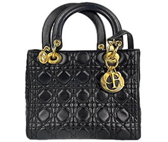 レディカナージュ ミディアム ラムスキン ブラック ハンドバッグ