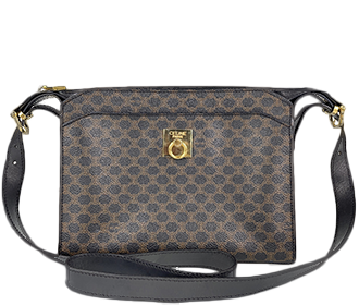 マカダム ガンチーニ PVC レザー ブラック ショルダーバッグ