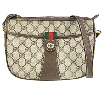 オールドシェリーライン PVC レザー ベージュ ブラウン ショルダーバッグ