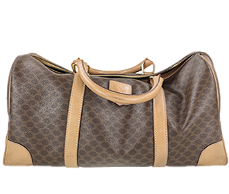 マカダム PVC レザー ブラウン ボストンバッグ