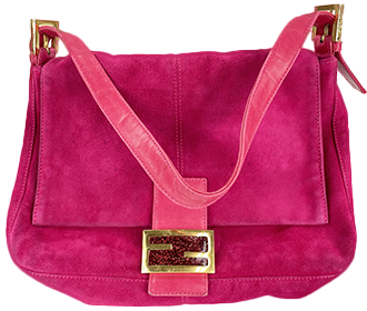 マンマバゲット スエード レザー パープル ショルダーバッグ 