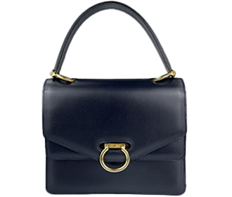 ガンチーニ レザー ブラック ハンドバッグ