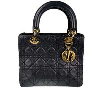 レディカナージュ ミディアム ラムスキン ブラック ハンドバッグ