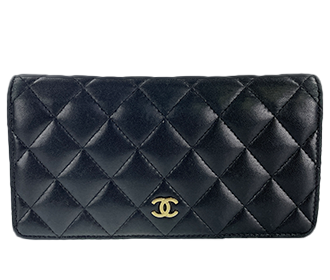 マトラッセ ラムスキン ブラック 二つ折り 長財布