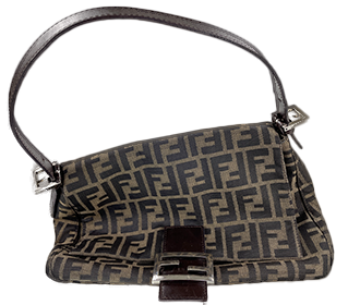 マンマバゲット ズッカ キャンバス レザー ブラウン ショルダーバッグ