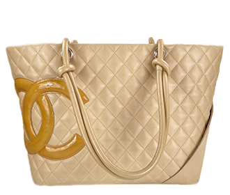 カンボンライン レザー ベージュ ラージ トートバッグ A25169