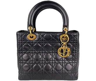 レディカナージュ ミディアム ラムスキン ブラック ハンドバッグ