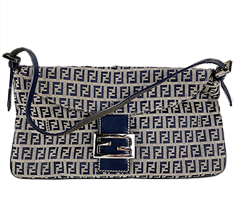 マンマバゲット ズッキーノ キャンバス レザー ネイビー ショルダーバッグ