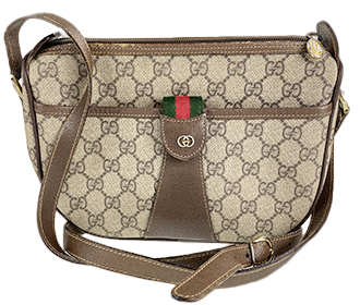 オールドシェリーライン PVC レザー ベージュ ブラウン ショルダーバッグ