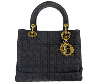 レディカナージュ ミディアム ナイロン ブラック ハンドバッグ