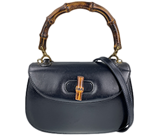 バンブー レザー ブラック 2WAY ハンドバッグ