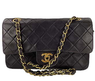 マトラッセ 25㎝ ラムスキン ブラック ショルダーバッグ A01112