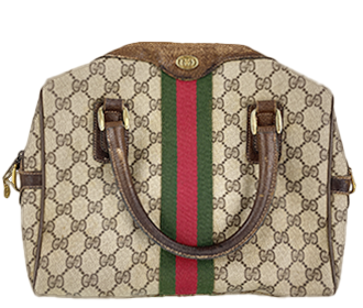 オールドシェリーライン PVC レザー ベージュ ブラウン ボストンバッグ