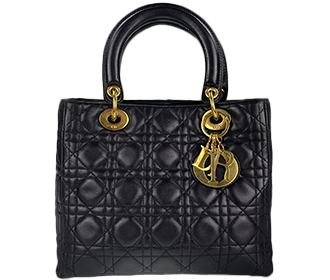 レディカナージュ ミディアム ラムスキン ブラック ハンドバッグ