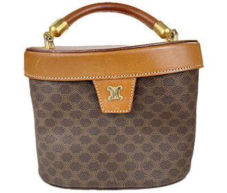 マカダム ブラゾン PVC レザー ブラウン ハンドバッグ