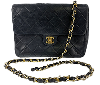 マトラッセ 20㎝ ラムスキン ブラック ショルダーバッグ A01163