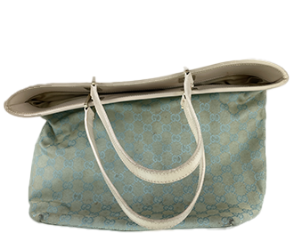 GGキャンバス キャンバス レザー ライトブルー トートバッグ