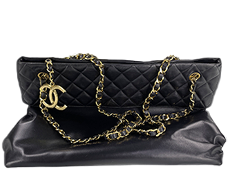 マトラッセ ラムスキン ブラック チェーン ショルダーバッグ