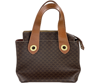 マカダム PVC レザー ブラウン トートバッグ