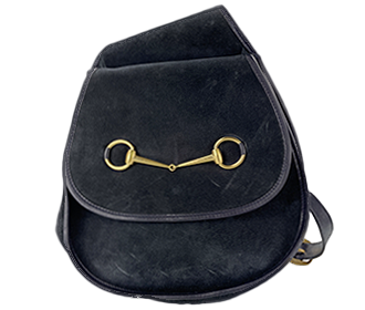 ホースビット スエード レザー ブラック ワンショルダーバッグ