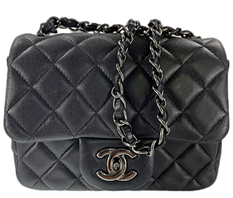 ミニマトラッセ 16㎝ ラムスキン ブラック ショルダーバッグ