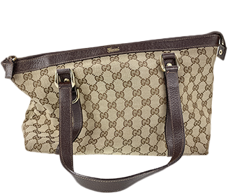 GGキャンバス キャンバス レザー ベージュ ブラウン トートバッグ