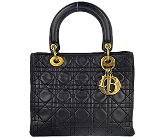 レディカナージュ ミディアム ラムスキン ブラック ハンドバッグ