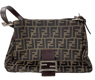 マンマバゲット ズッカ キャンバス レザー ブラウン ショルダーバッグ