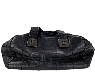 チョコバー ソフトキャビアスキン ブラックミニボストンバッグ A24184