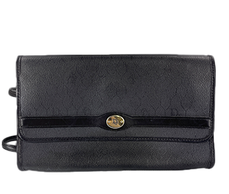 ハニカム柄 PVC レザー ブラック ショルダーバッグ